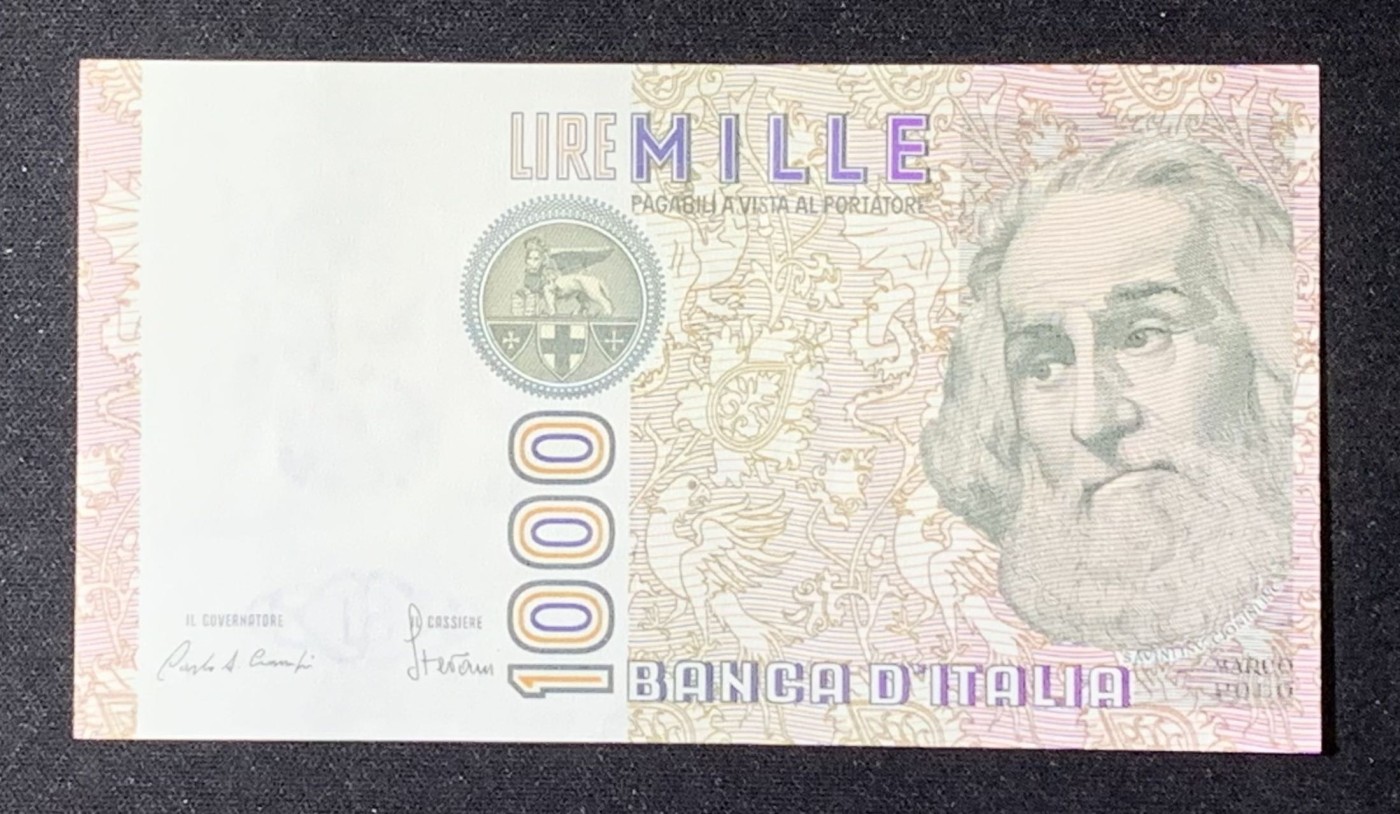 紫瑗钱币——第289期拍卖——纸币场 意大利 1982年 达·芬奇 1000里拉 UNC