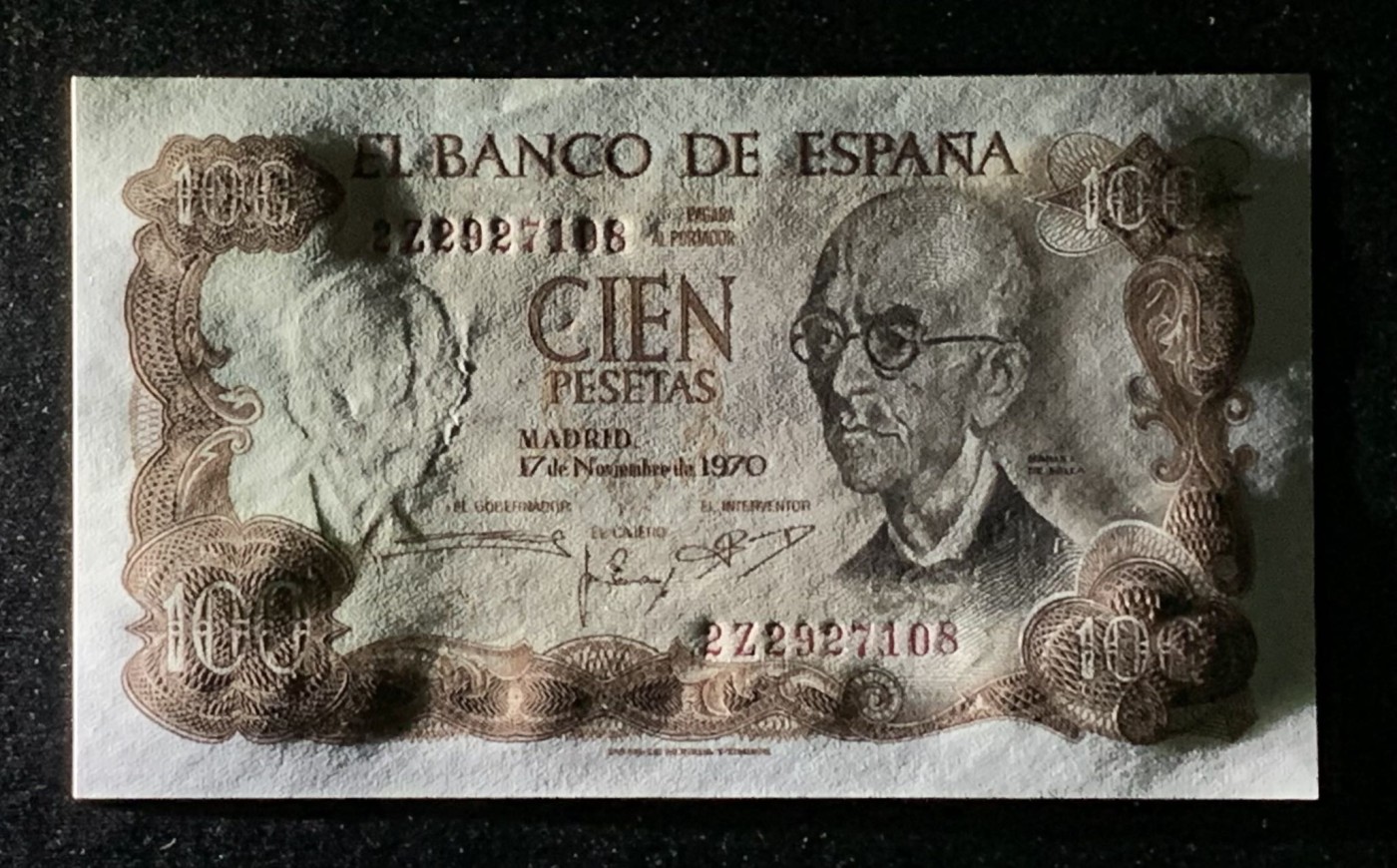 紫瑗钱币——第289期拍卖——纸币场 西班牙 1970(1974)年 曼努埃尔·德法拉 100比塞塔 UNC