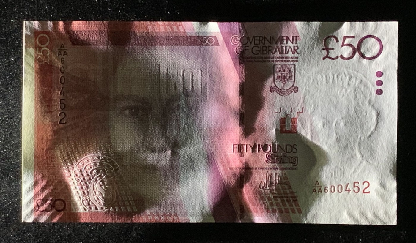 紫瑗钱币——第289期拍卖——纸币场 【AA冠】直布罗陀 2019年 伊丽莎白二世 50磅 UNC