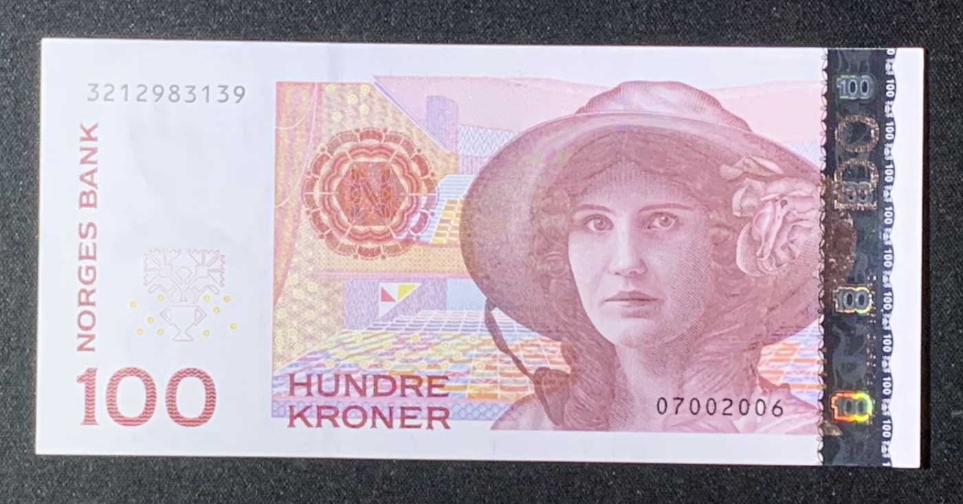 紫瑗钱币——第289期拍卖——纸币场 挪威 2006年 齐尔丝腾·芙拉格斯塔特 100克朗 UNC
