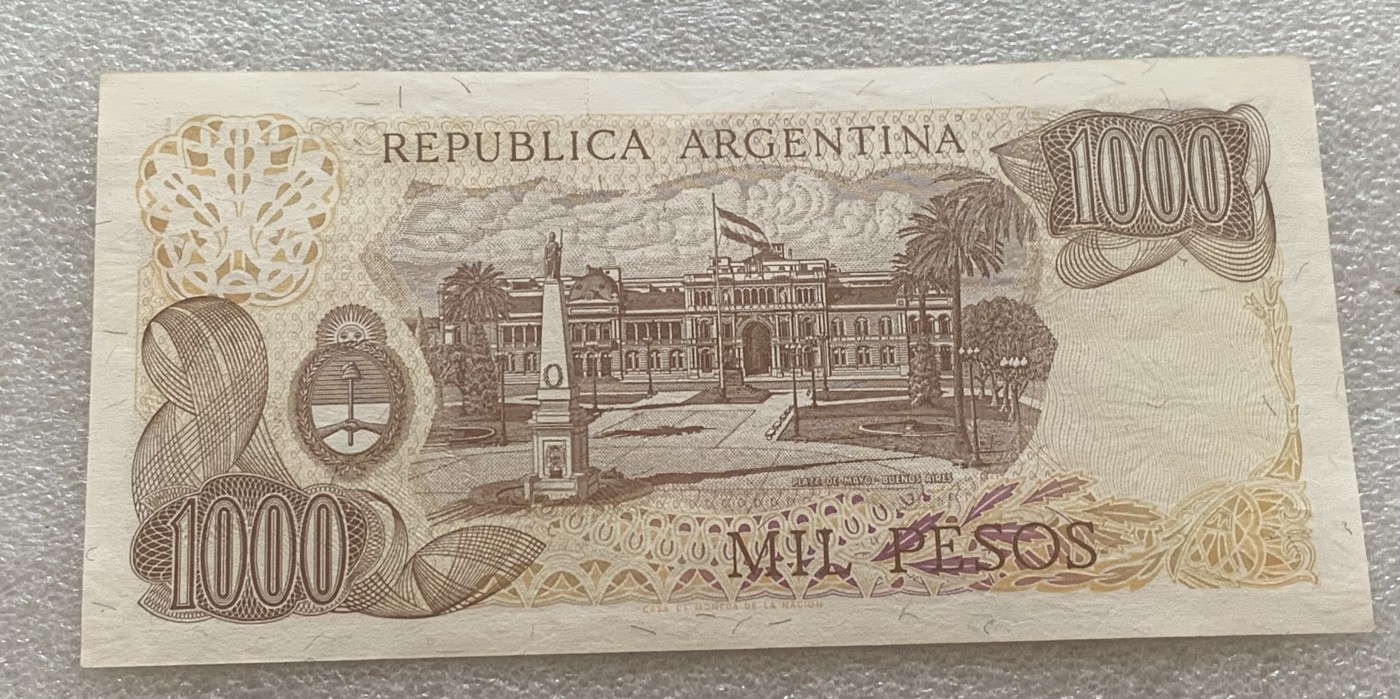 瓶子🏺散币纸币第2期 阿根廷1000比索纸币