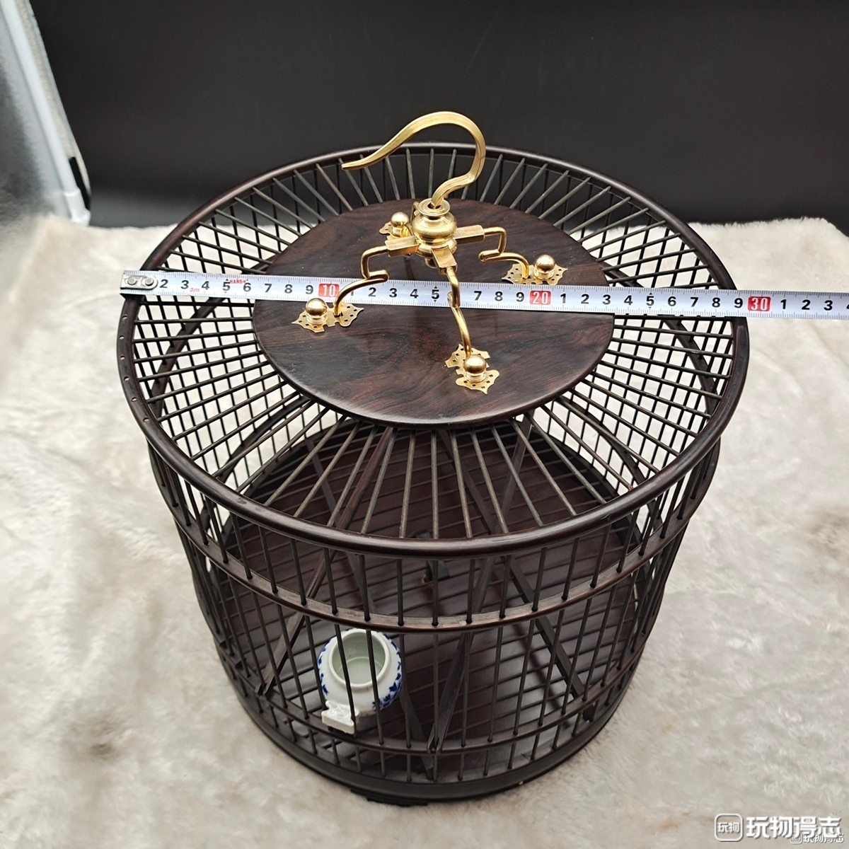 精美紫光檀大号鸟笼