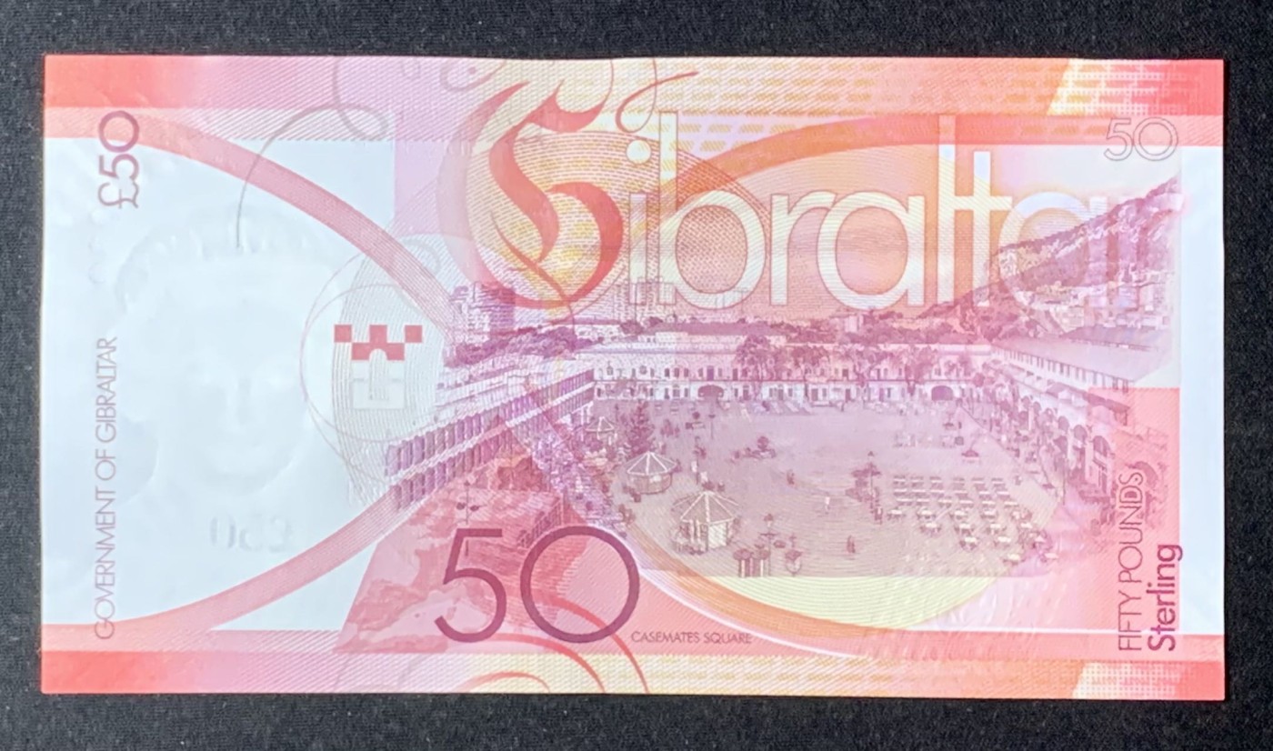 紫瑗钱币——第289期拍卖——纸币场 【AA冠】直布罗陀 2019年 伊丽莎白二世 50磅 UNC