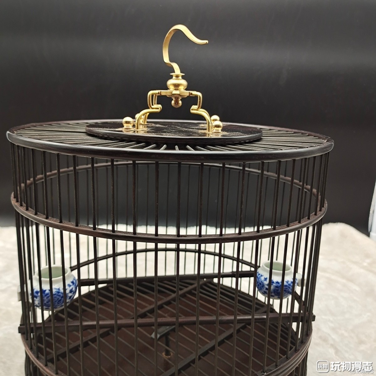 精美紫光檀大号鸟笼