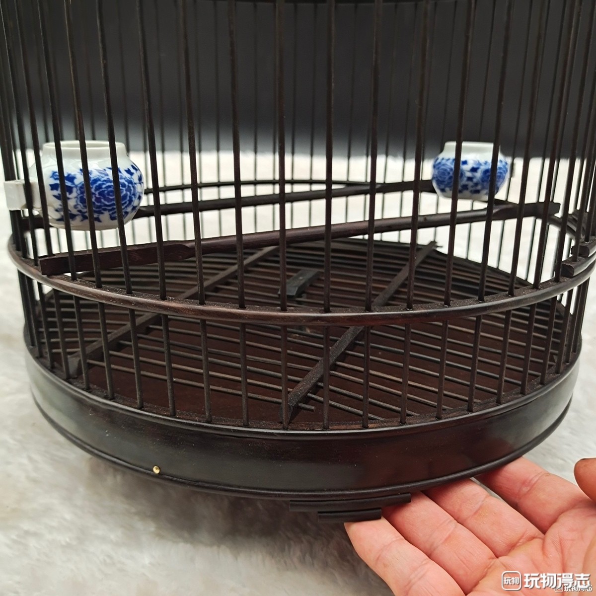 精美紫光檀大号鸟笼