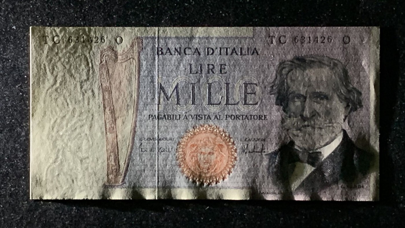 紫瑗钱币——第306期拍卖 意大利 1975年 朱塞佩·威尔第 1000里拉 UNC