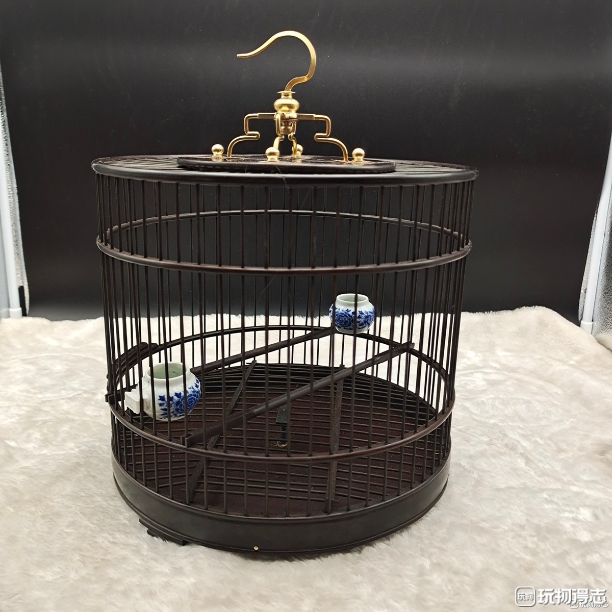 精美紫光檀大号鸟笼