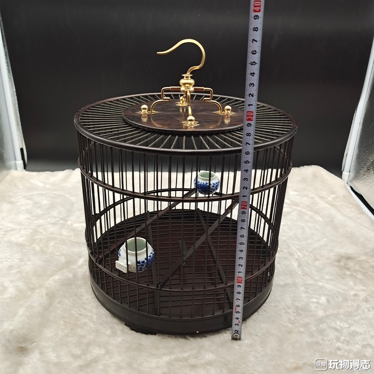 精美紫光檀大号鸟笼
