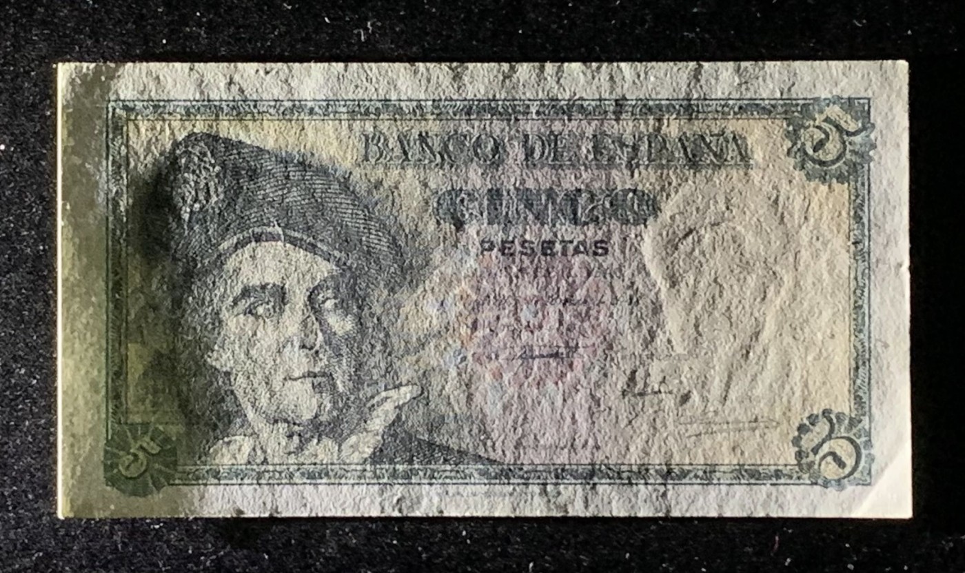 紫瑗钱币——第289期拍卖——纸币场 【首发A】西班牙 1948年 胡安 塞瓦斯蒂安 5比塞塔 UNC