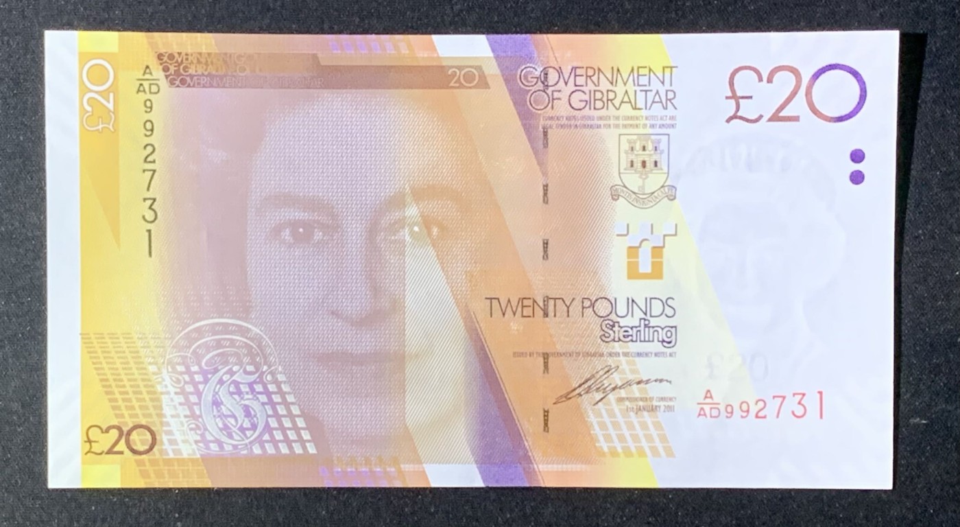 紫瑗钱币——第289期拍卖——纸币场 直布罗陀 2010年 伊丽莎白二世 20磅 UNC