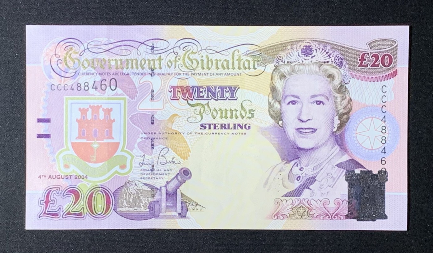 紫瑗钱币——第289期拍卖——纸币场 直布罗陀 2004年 伊丽莎白二世 占领直布罗陀300周年 纪念钞 20磅 UNC