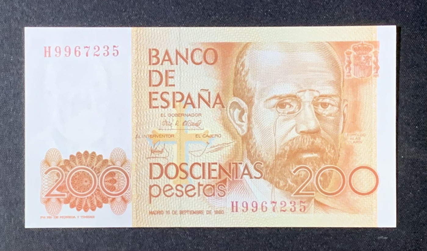 紫瑗钱币——第289期拍卖——纸币场 西班牙 1980(1984)年 利奥波多·加西德·拉斯阿拉斯 200比塞塔 UNC