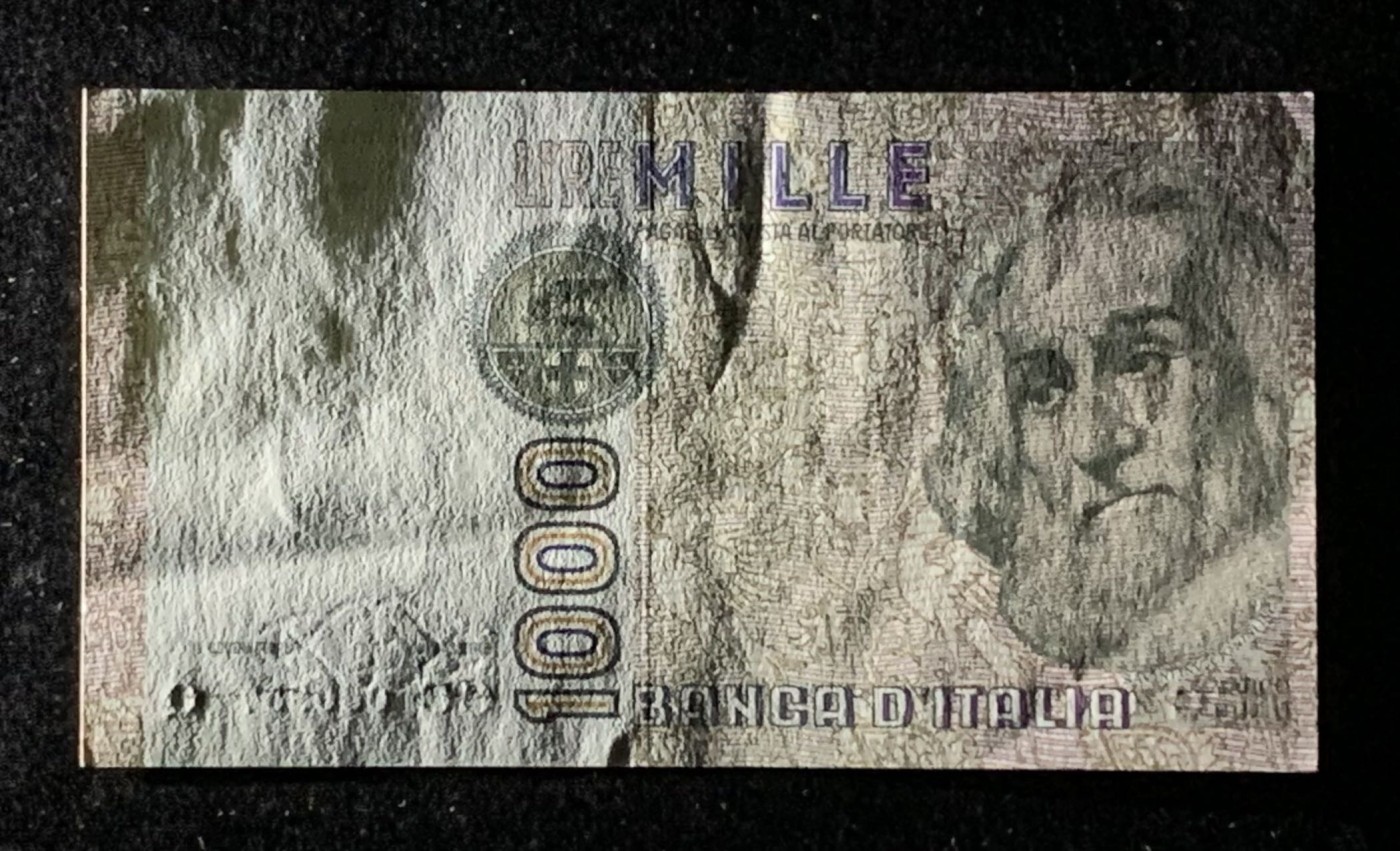 紫瑗钱币——第289期拍卖——纸币场 意大利 1982年 达·芬奇 1000里拉 UNC