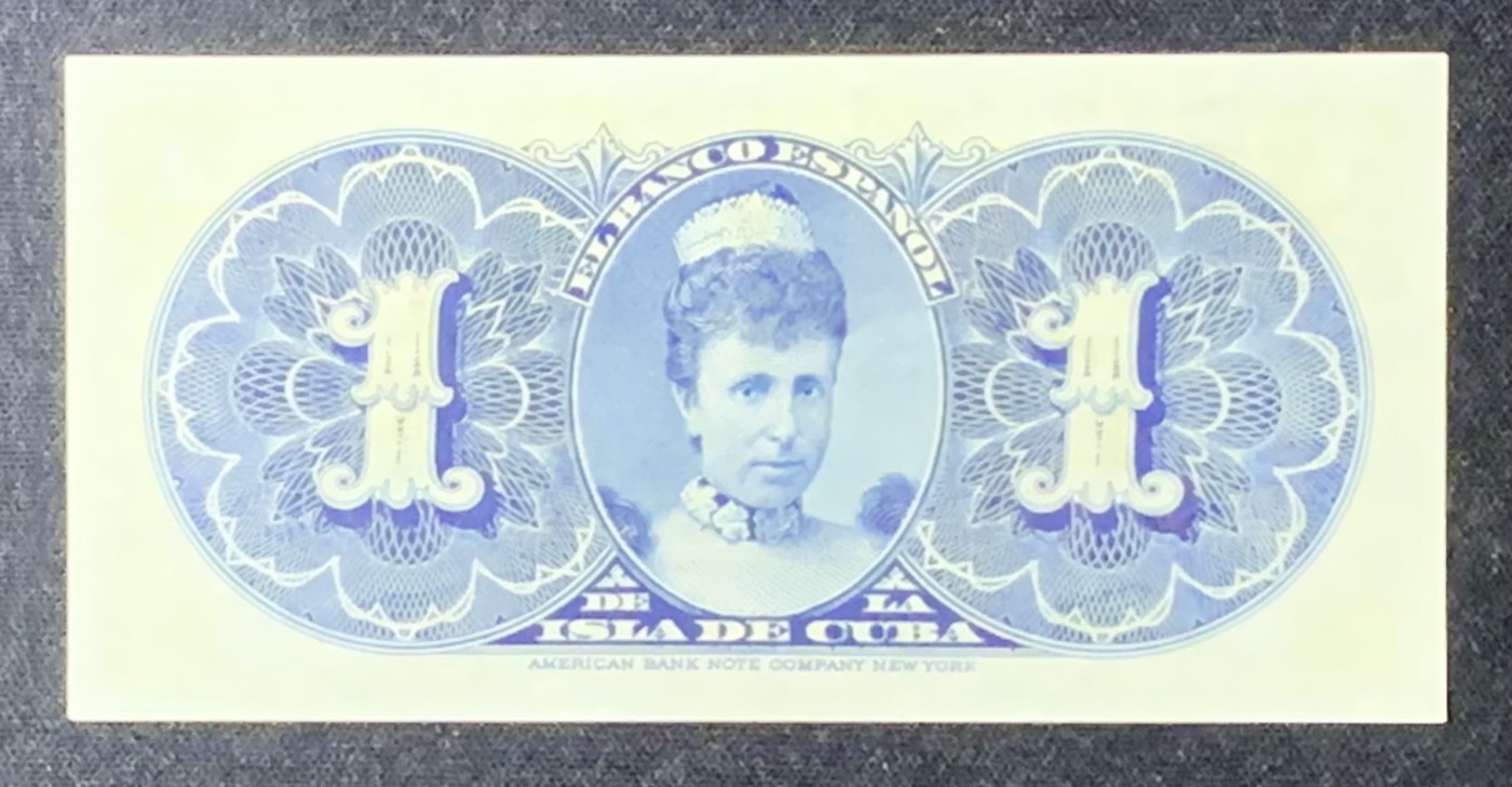 紫瑗钱币——第289期拍卖——纸币场 古巴 1896年 古巴西班牙银行 1比索 UNC