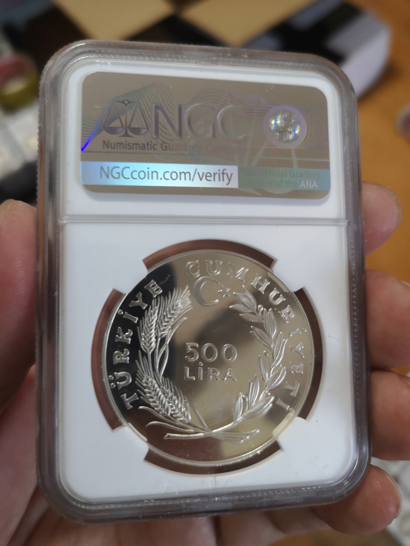 长老汇第17场儿童年评级币 1979土耳其儿童年500里拉精制银币，NGC PF66UC