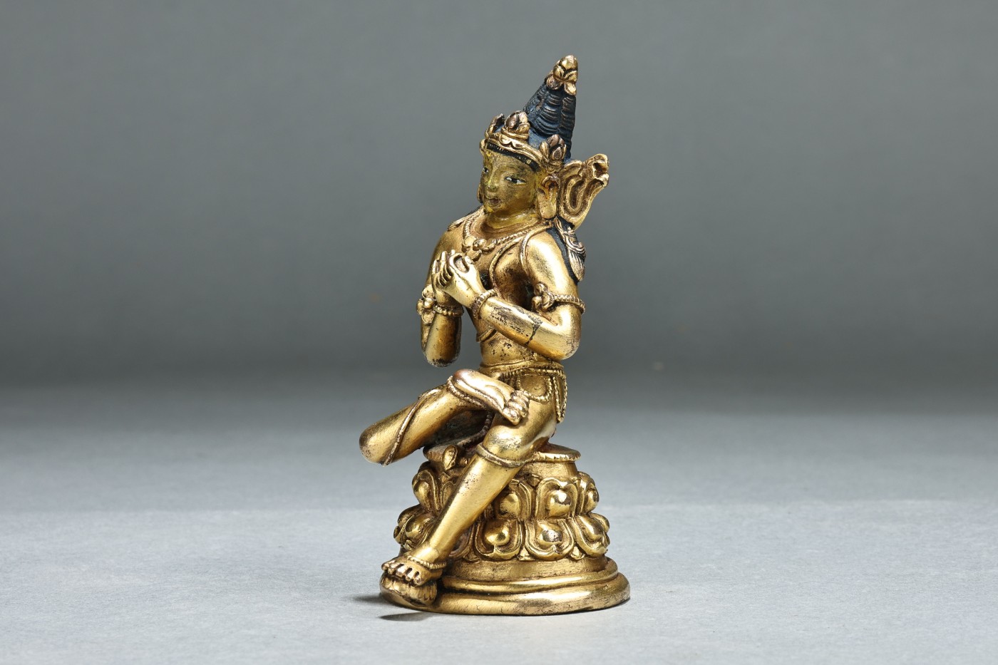 承乾2023春季文物拍卖会 - 锦灰宝星专场 清代 铜鎏金金刚萨埵 铜 9.5cm