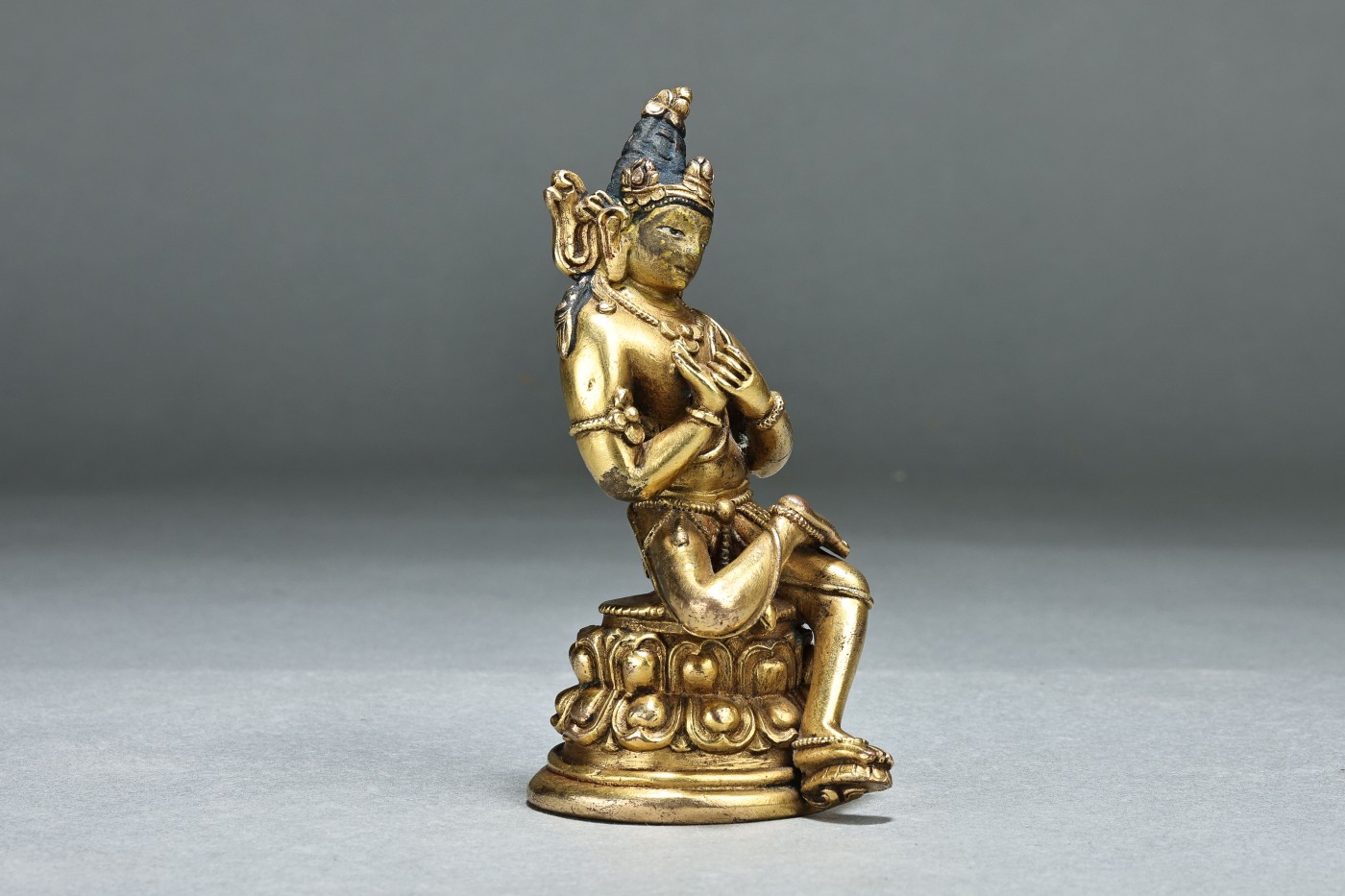 承乾2023春季文物拍卖会 - 锦灰宝星专场 清代 铜鎏金金刚萨埵 铜 9.5cm