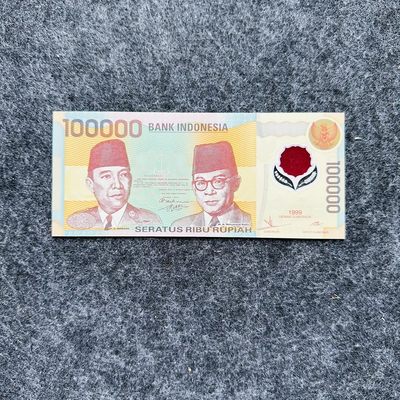 93rd 🐰¥_¥ 亚洲钞（中国，新加坡，黎巴嫩，，菲律宾，马尔代夫，哈萨克斯坦） - 印尼1999年100000卢比，NPA澳洲印刷，（ALG772258）