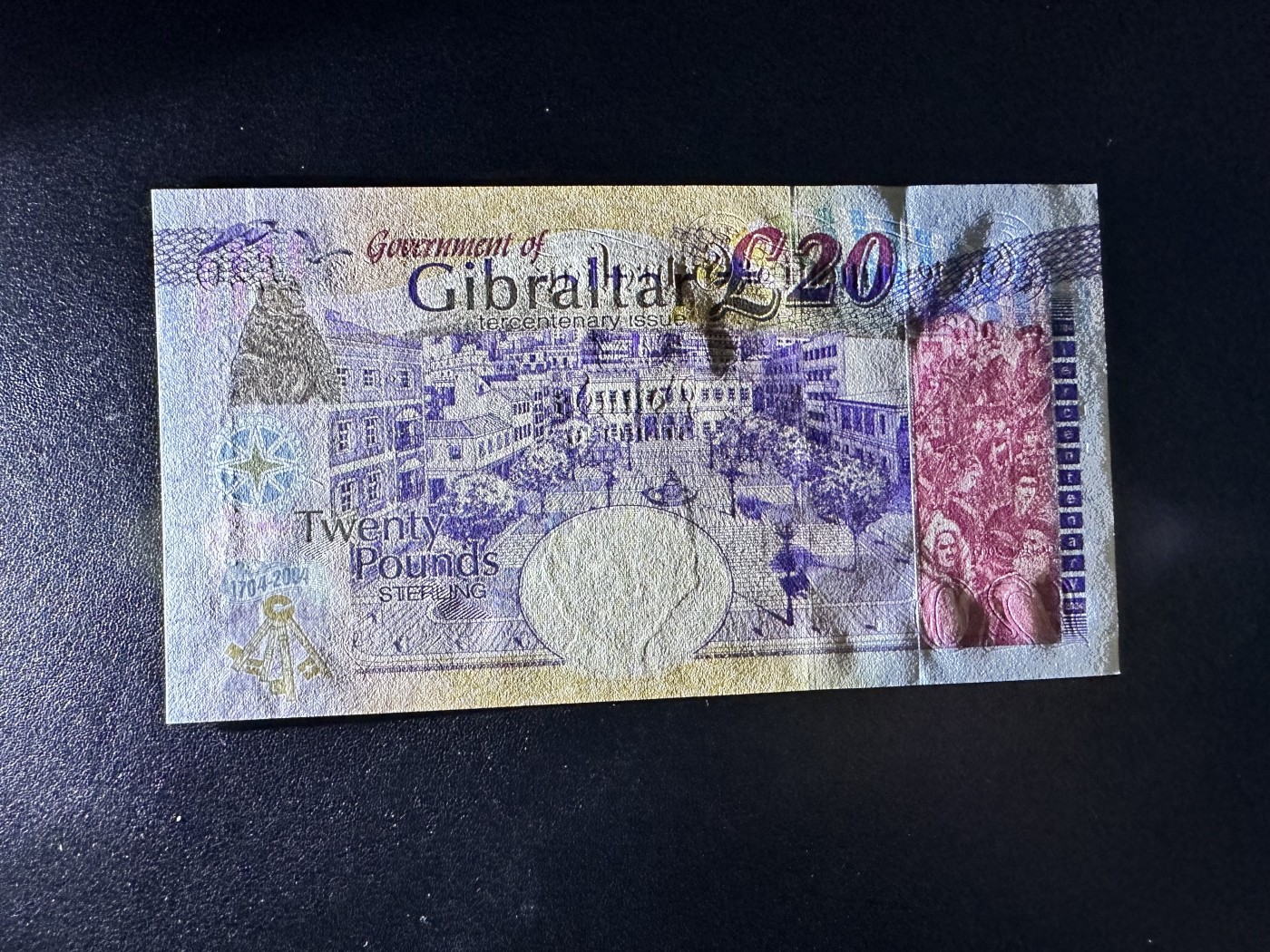 《外钞收藏家》第二百八十五期（连拍第二场）英国及英属专场 直布罗陀20镑纪念钞，CCC冠213号券 全新靓号