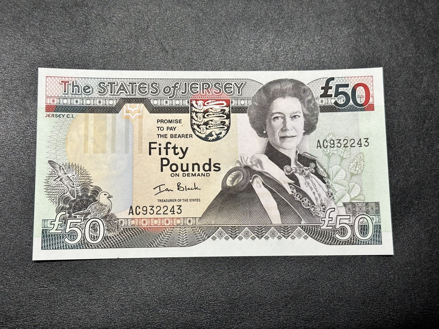 《外钞收藏家》第二百八十五期（连拍第二场）英国及英属专场 泽西岛1993年50镑 全新