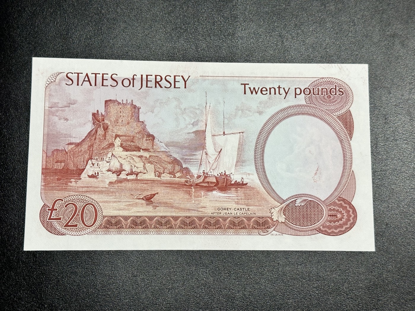 《外钞收藏家》第二百八十五期（连拍第二场）英国及英属专场 泽西岛1976年20镑，交流AC499688号券 全新