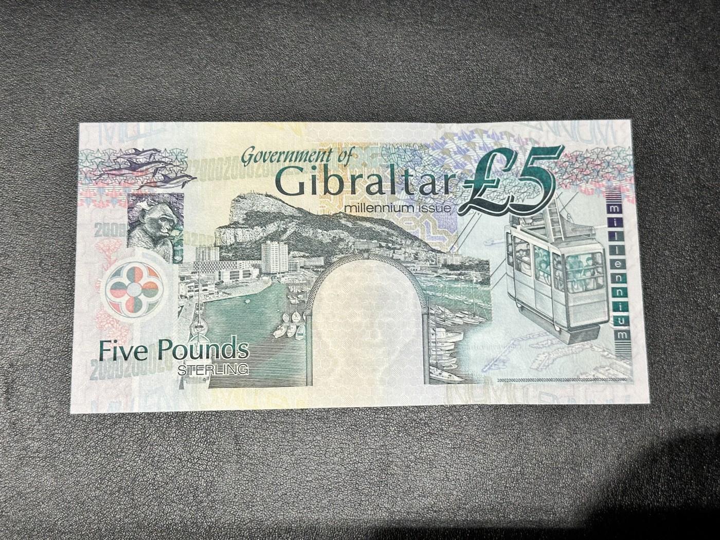 《外钞收藏家》第二百八十五期（连拍第二场）英国及英属专场 直布罗陀5镑 MM冠  全新