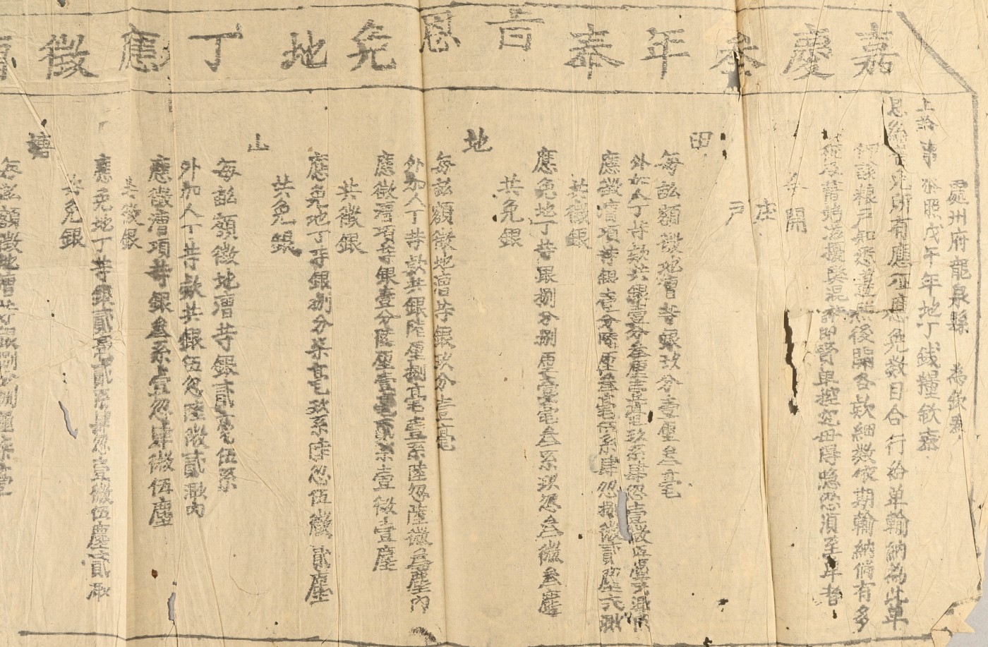 承乾2023春季文物拍卖会 - 锦灰宝星专场 清代 清嘉庆三年免地丁知由单 62x26.5cm 纸本