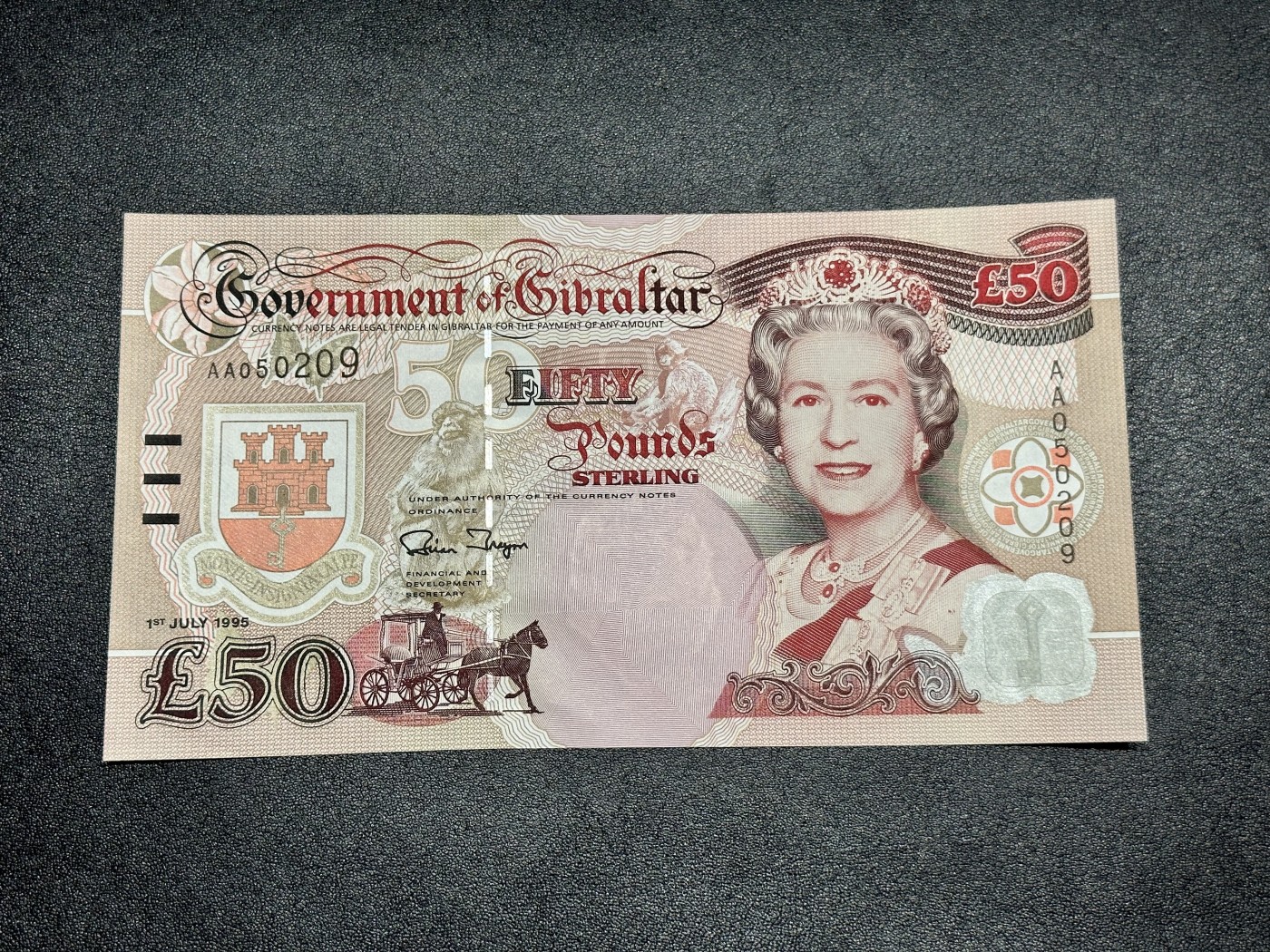 《外钞收藏家》第二百八十五期（连拍第二场）英国及英属专场 直布罗陀50镑 AA冠 无47 全新