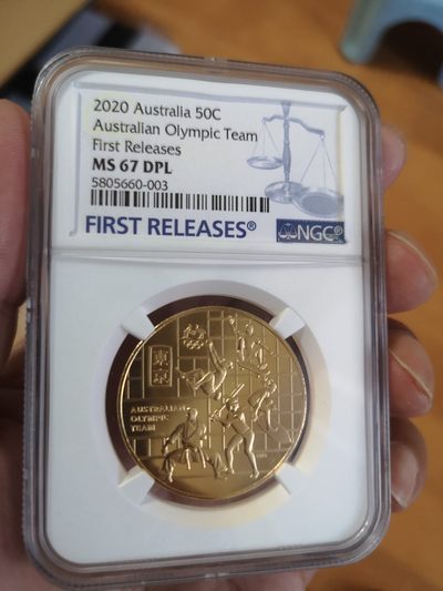 长老汇马年精选第十二场拍卖 - 2020澳大利亚日本东京奥运会50分铜币，NGC MS67DPL