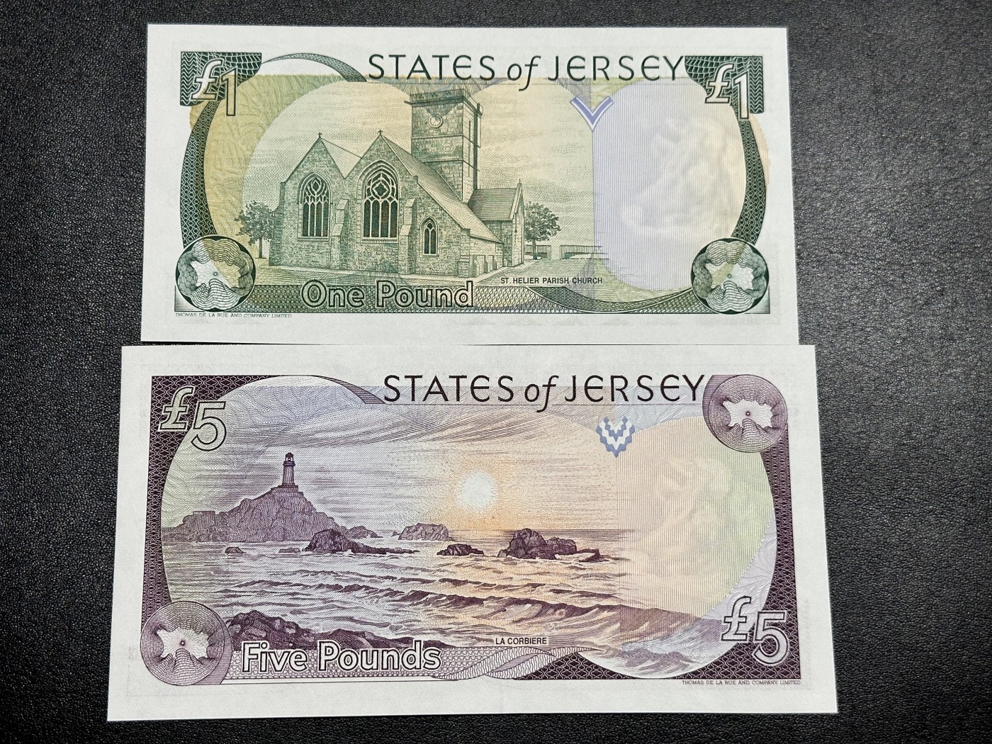 《外钞收藏家》第二百八十五期（连拍第二场）英国及英属专场 泽西岛1993年1-5镑，小套2枚 全新