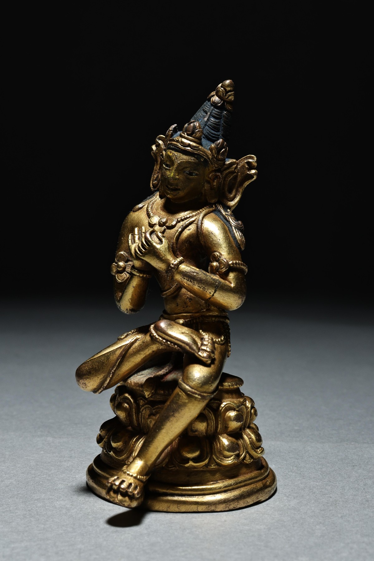 承乾2023春季文物拍卖会 - 锦灰宝星专场 清代 铜鎏金金刚萨埵 铜 9.5cm