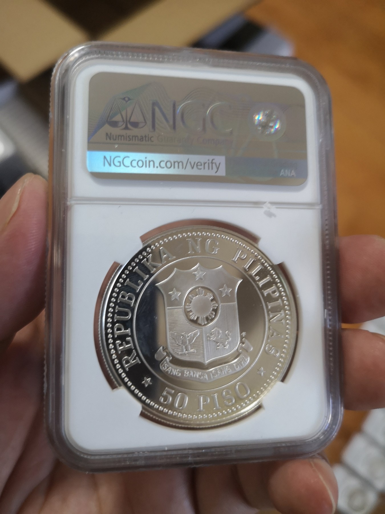 长老汇第17场儿童年评级币 1979菲律宾儿童年50P精制银币，NGC PF66UC