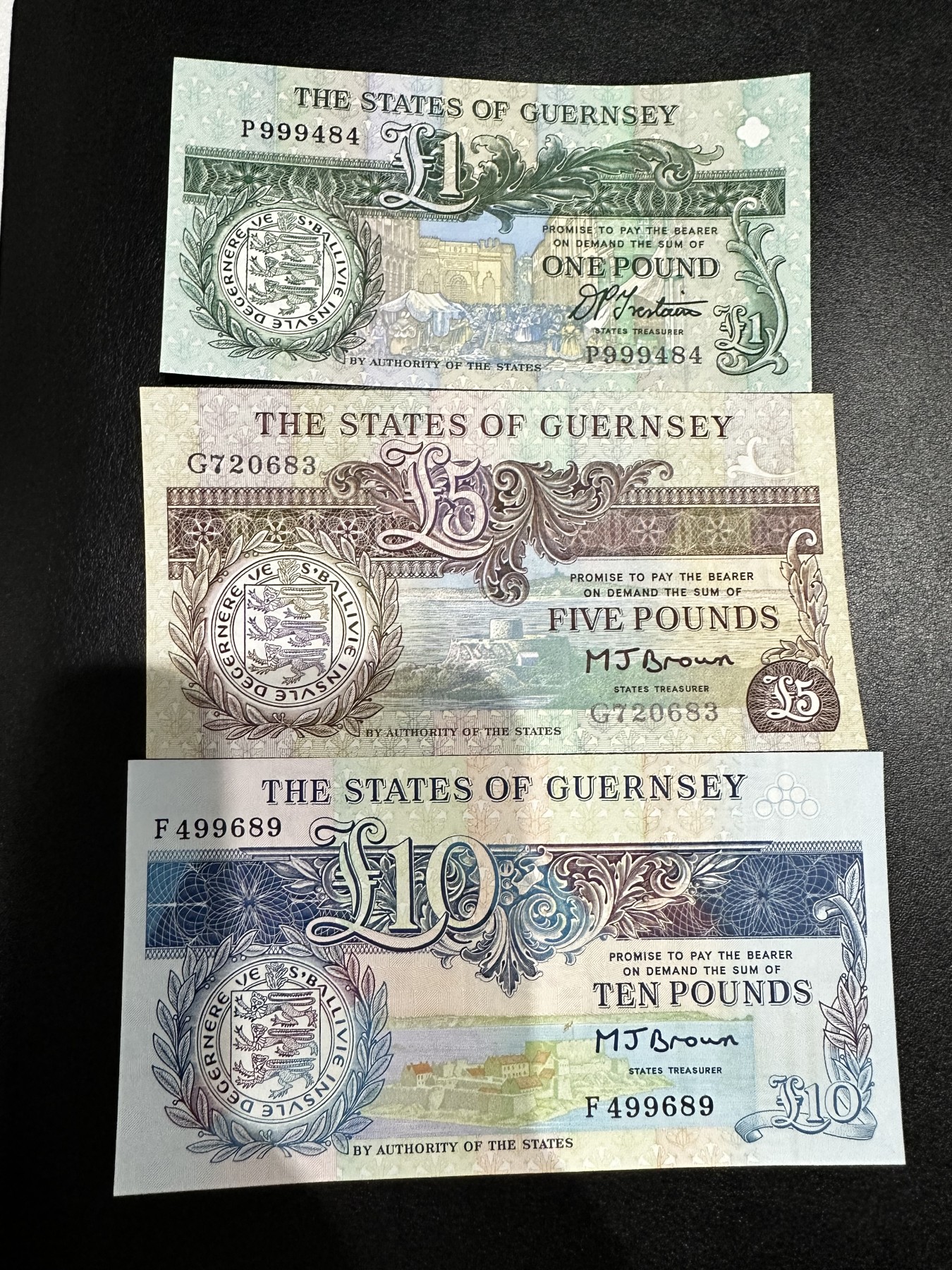 《外钞收藏家》第二百八十五期（连拍第二场）英国及英属专场 格恩西1990年-1991年1-5-10镑，小套3枚  全新