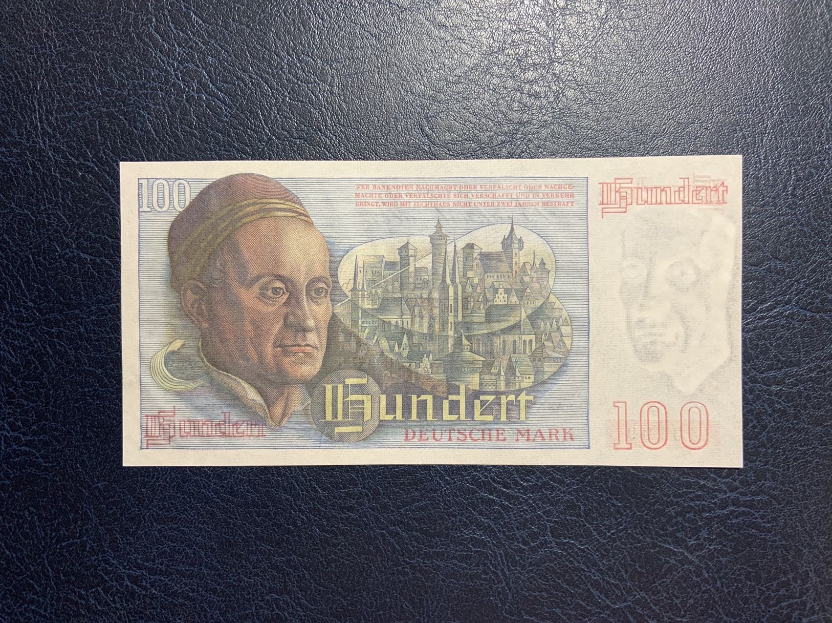 收藏联盟Quantum Auction 第275期拍卖  德国联邦1948年50马克 品相UNC 灯下有潮斑 名画《国会议员》