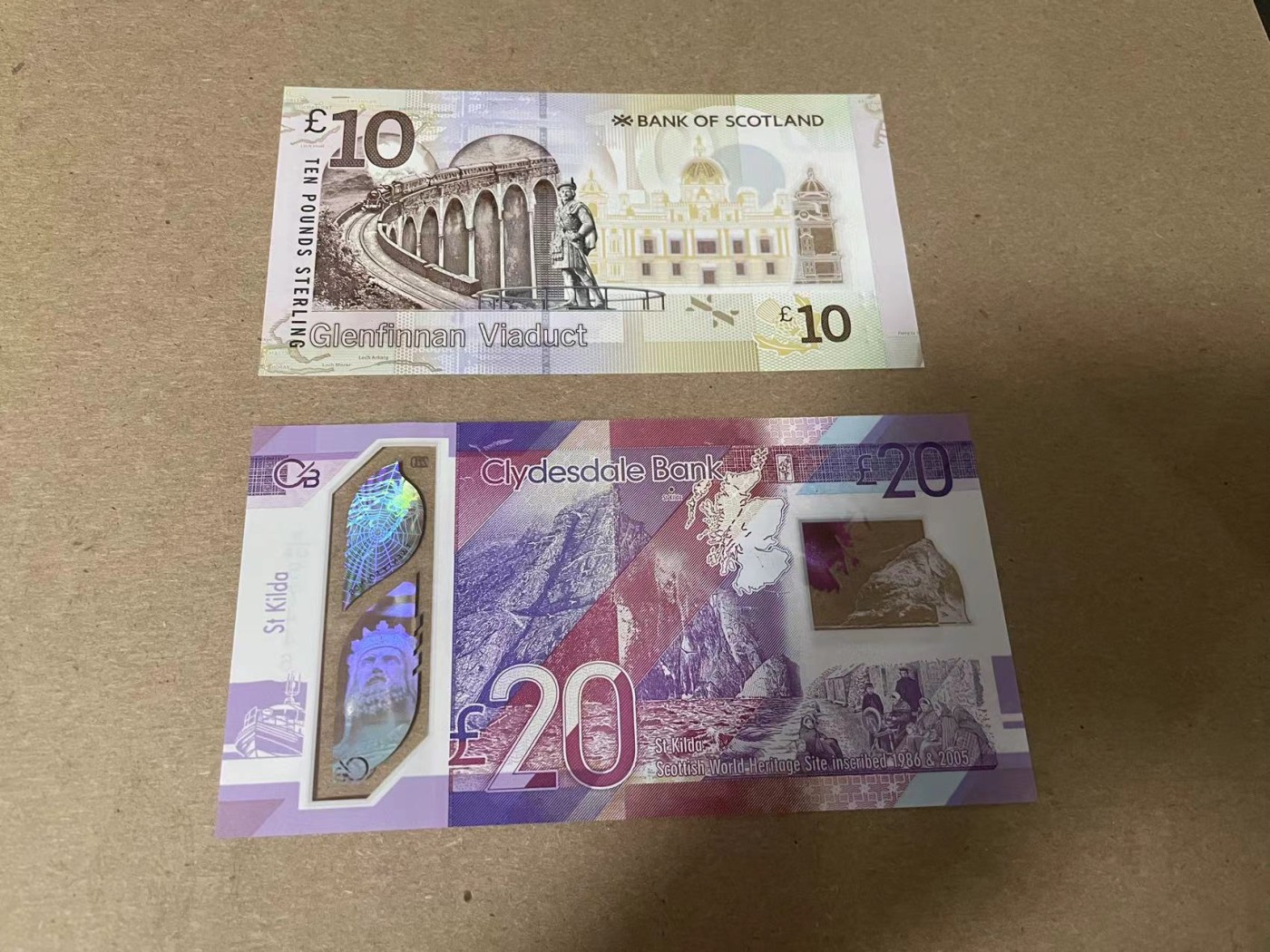 【Blue Auction】✨世界纸币精拍第347期——周日畅拍场【精】 【一组2张】苏格兰 2016-19年10-20镑 全新UNC 塑料钞 