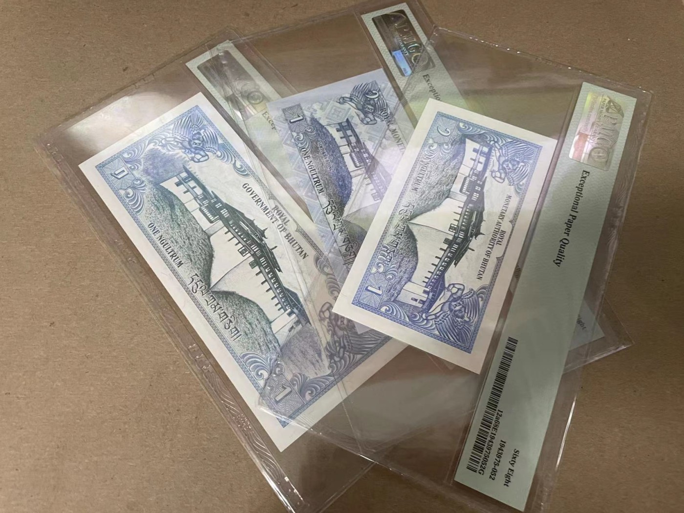 【Blue Auction】✨世界纸币精拍第347期——周日畅拍场【精】 【一组3张】不丹 不同版本 1努尔特鲁姆一组 PMG68EPQ-67EPQ 高分