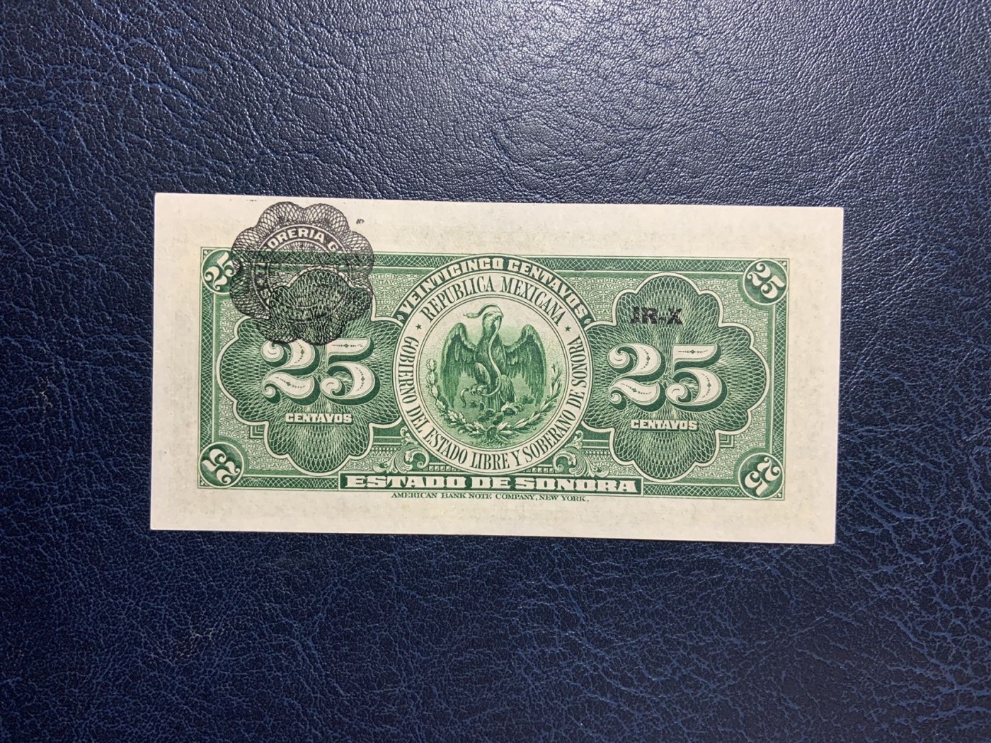 收藏联盟Quantum Auction 第275期拍卖  墨西哥1915年25分 品相UNC 美钞代印 F序列短号版