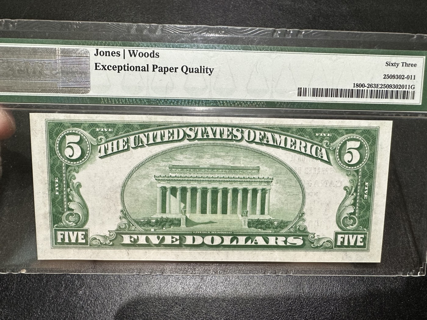 《外钞收藏家》第二百八十六期（连拍第三场） 1929年美国5元纸币 联邦国民银行券 纽约 PMG63E 超小号2号