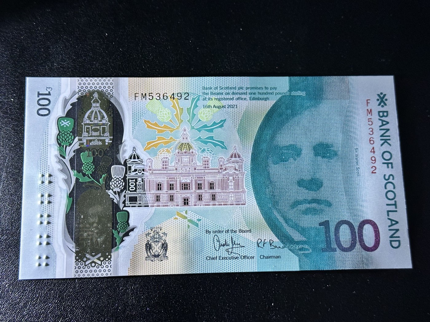 《外钞收藏家》第二百八十六期（连拍第三场） 2021年苏格兰银行100镑 全新UNC