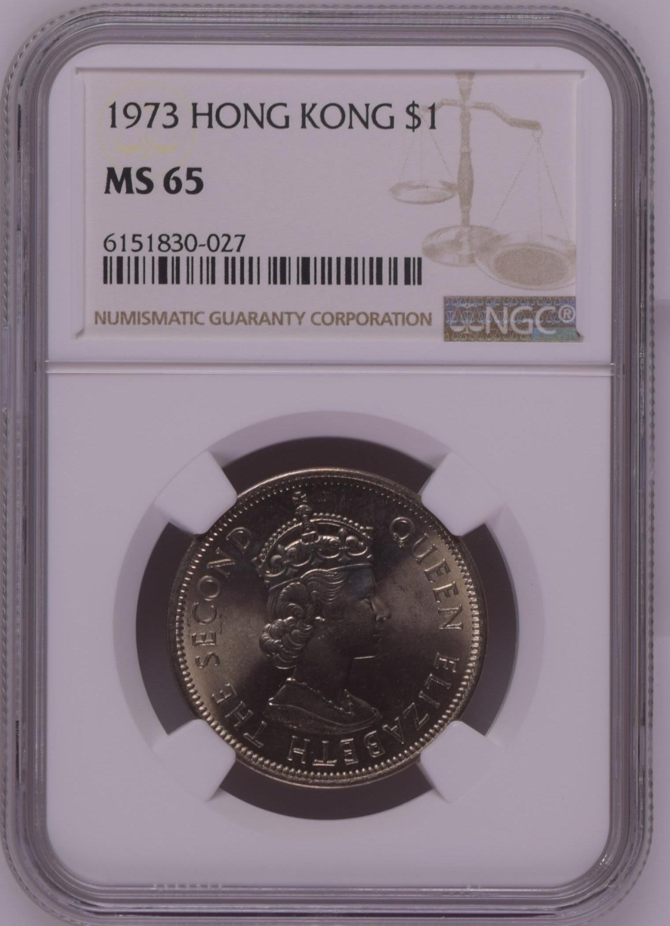 收藏联盟Quantum Auction 第275期拍卖  香港1973年1大圆 NGC MS65