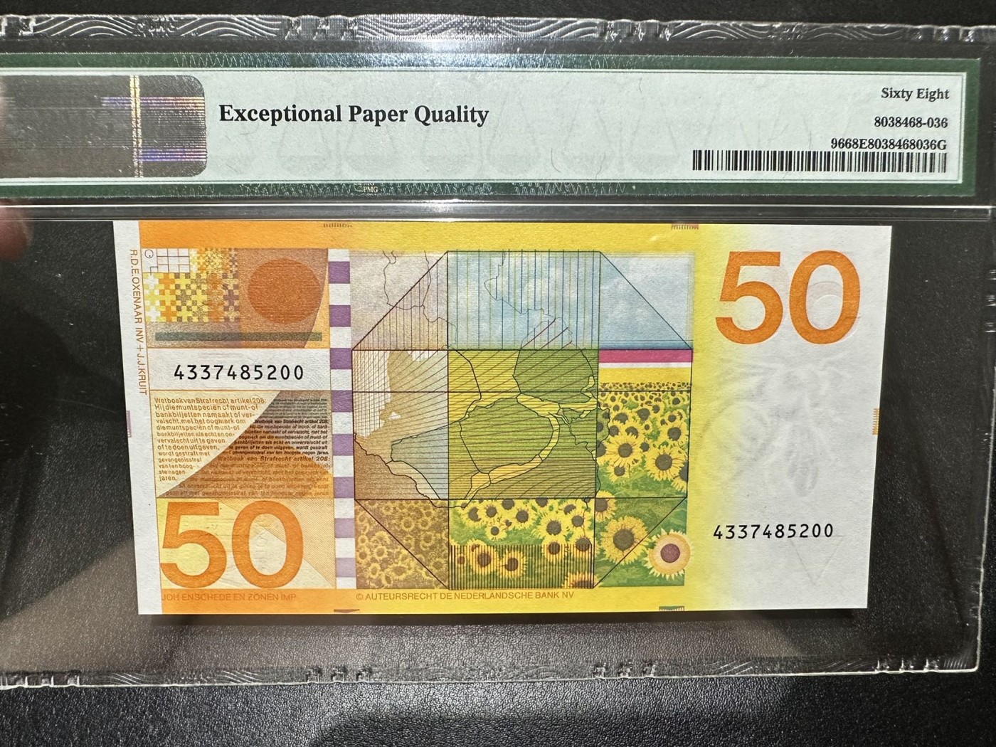 《外钞收藏家》第二百八十六期（连拍第三场） 1982年荷兰50盾 向日葵 PMG68 超高分