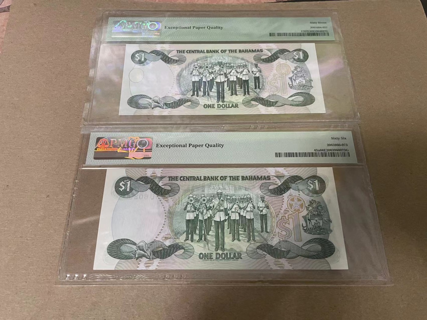 【Blue Auction】✨世界纸币精拍第347期——周日畅拍场【精】 【一组2张 包含无47】巴哈马不同版本 女王 1元 PMG67EPQ-66EPQ 