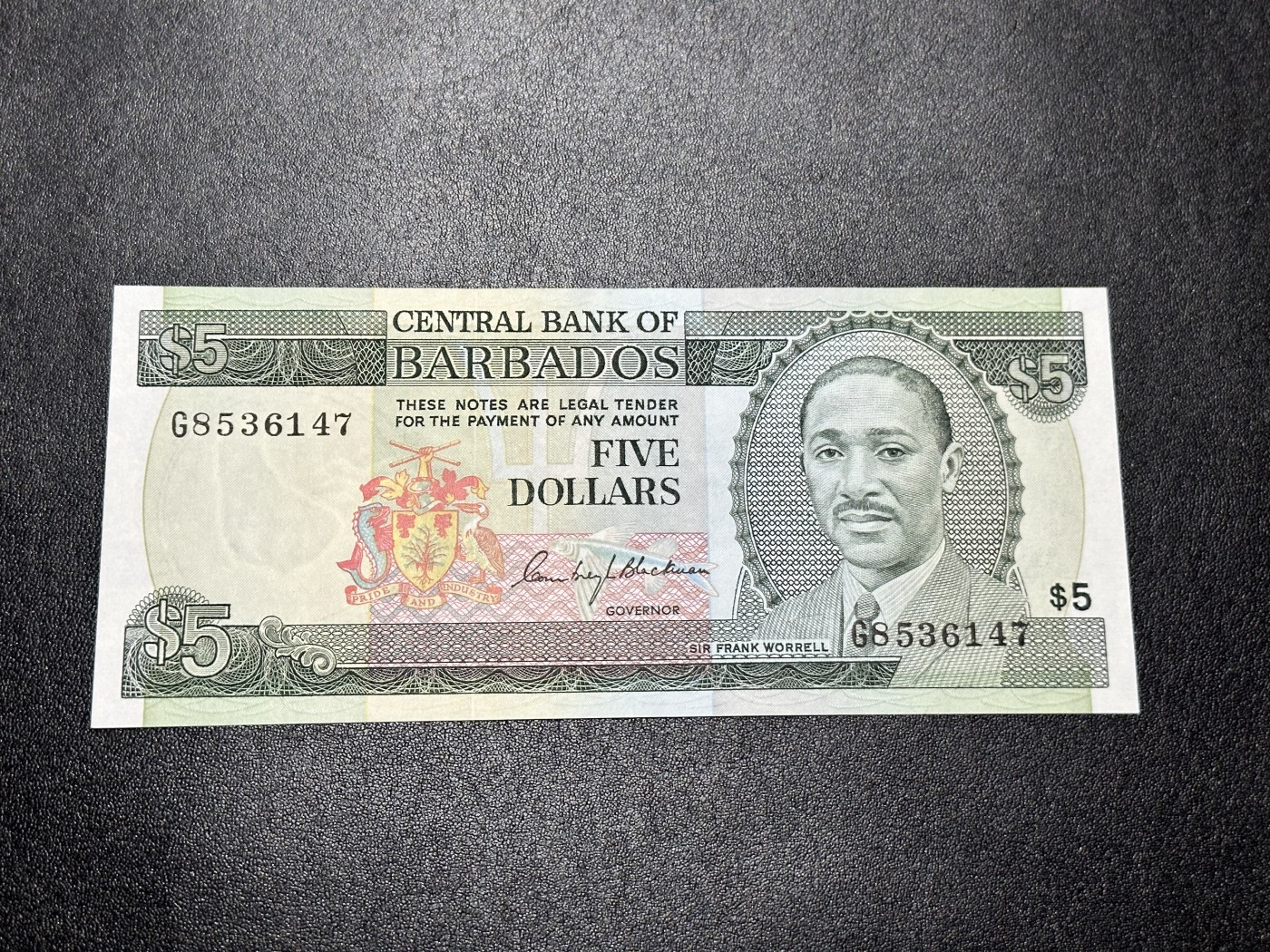 《外钞收藏家》第二百八十六期（连拍第三场） 巴巴多斯1973年5元 AU