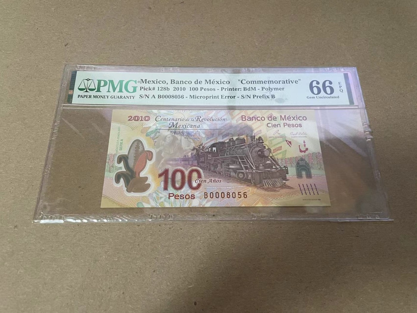 【Blue Auction】✨世界纸币精拍第347期——周日畅拍场【精】 【无47】墨西哥 2010年100比索 PMG66EPQ 