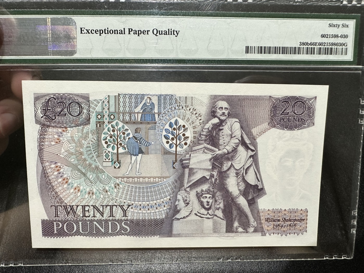 《外钞收藏家》第二百八十六期（连拍第三场） 1970-80年英国D序列20镑 PMG66 女王水印