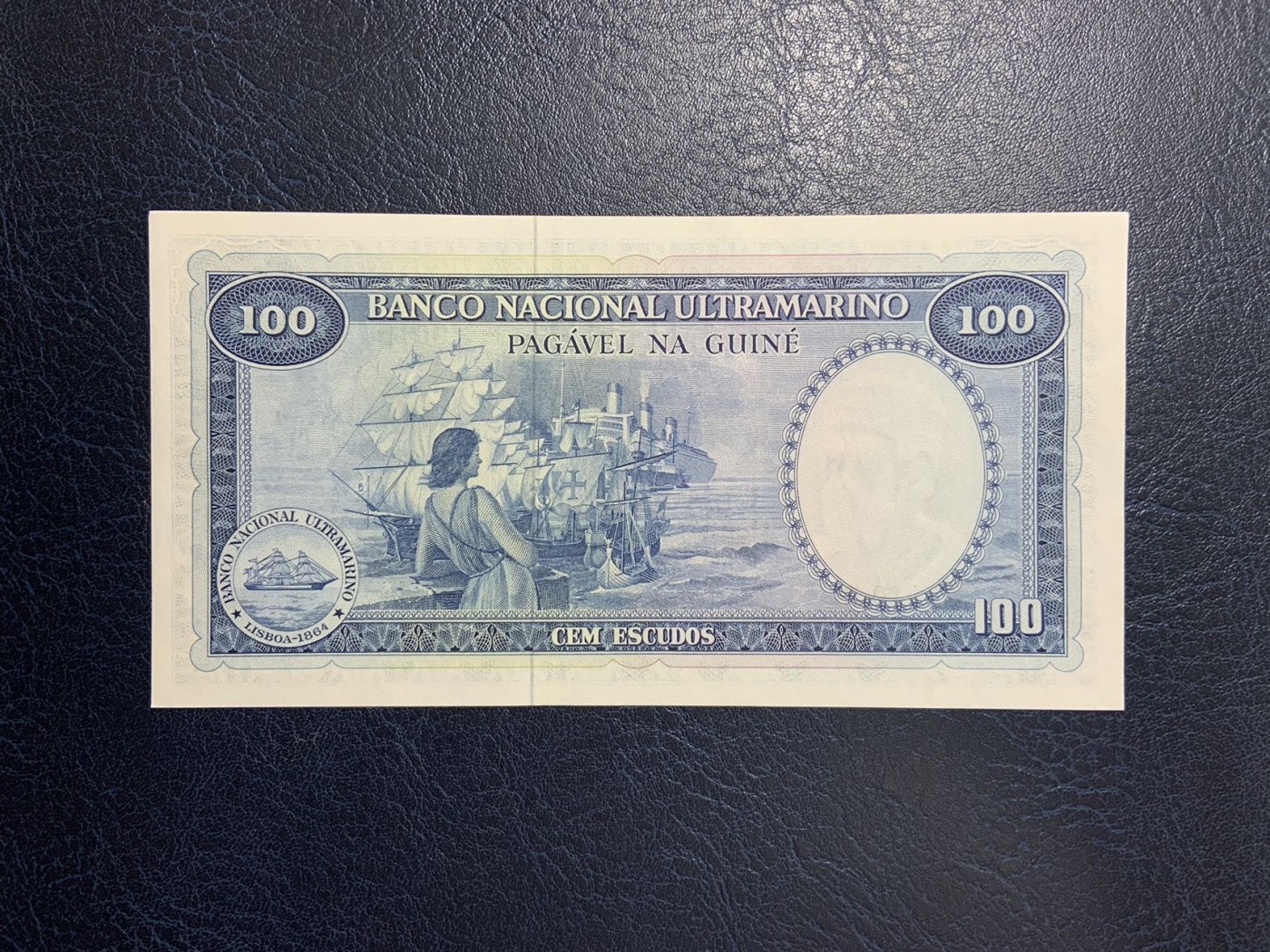 收藏联盟Quantum Auction 第275期拍卖  葡属几内亚1971年100埃斯库多 品相UNC (金属线旁的轻微软折为原始工艺原因，pmg67也有)