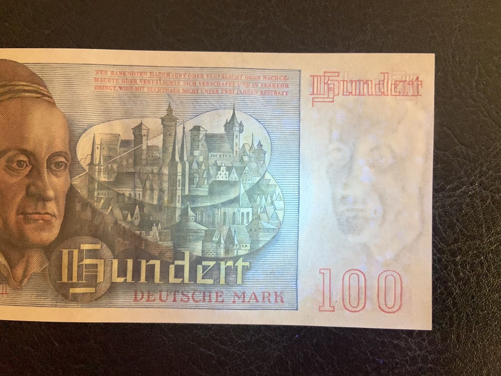 收藏联盟Quantum Auction 第275期拍卖  德国联邦1948年50马克 品相UNC 灯下有潮斑 名画《国会议员》