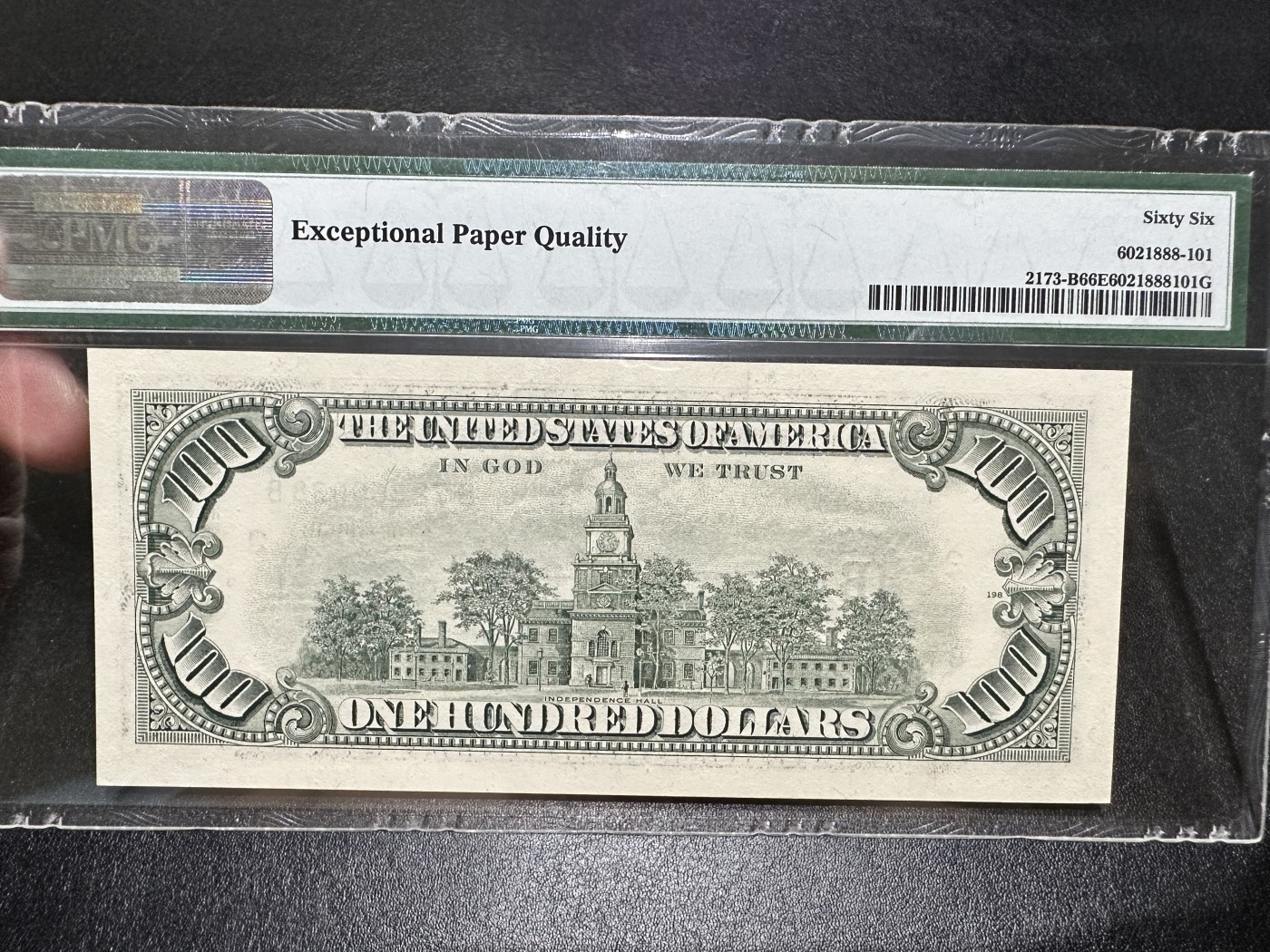 《外钞收藏家》第二百八十六期（连拍第三场） 1990年美国 100美元 PMG66