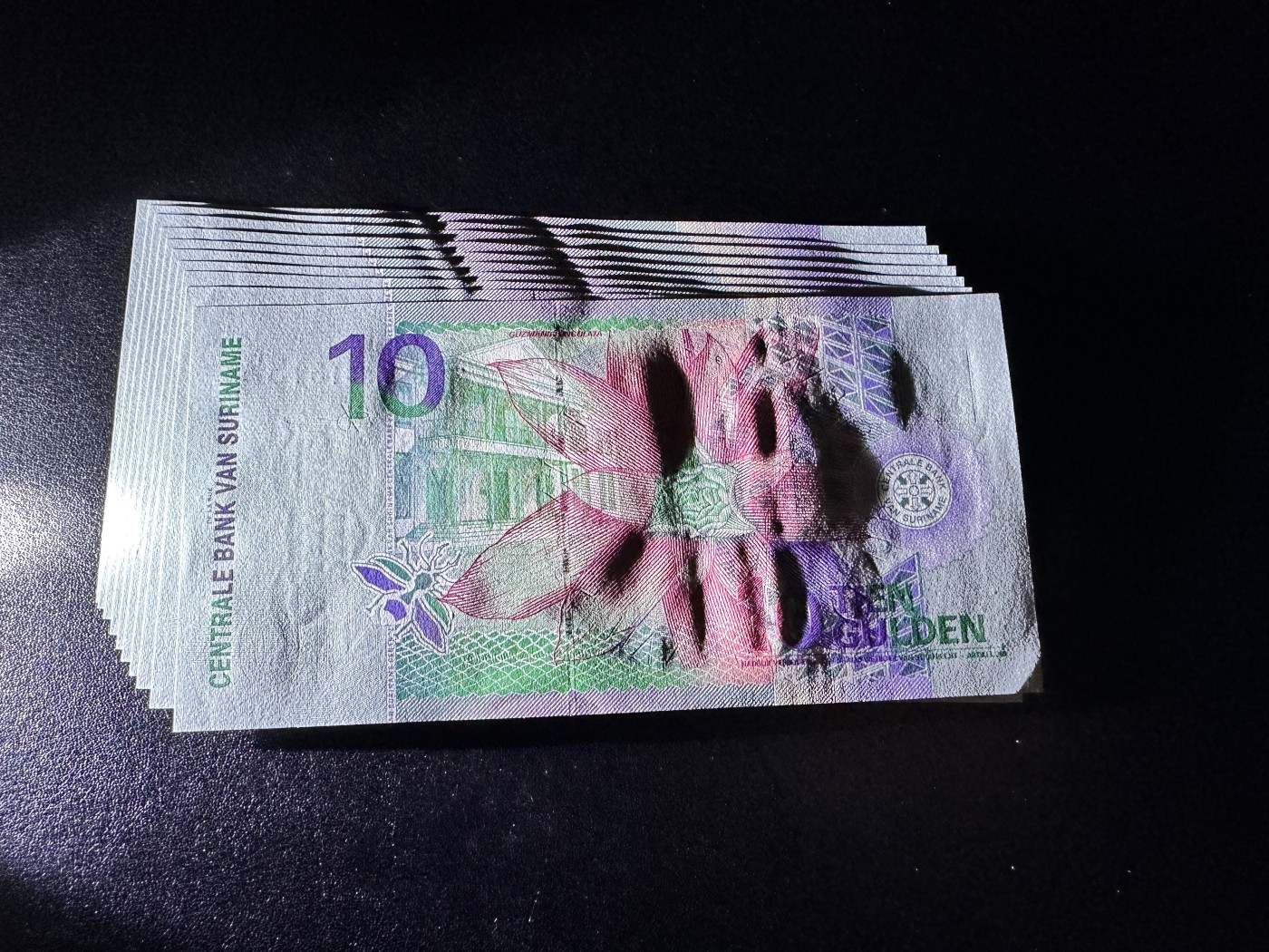 《外钞收藏家》第二百八十六期（连拍第三场） 苏里南已退出流通10盾纸钞10张(绿喉芒果蜂鸟版) 全新 个别轻微瑕疵