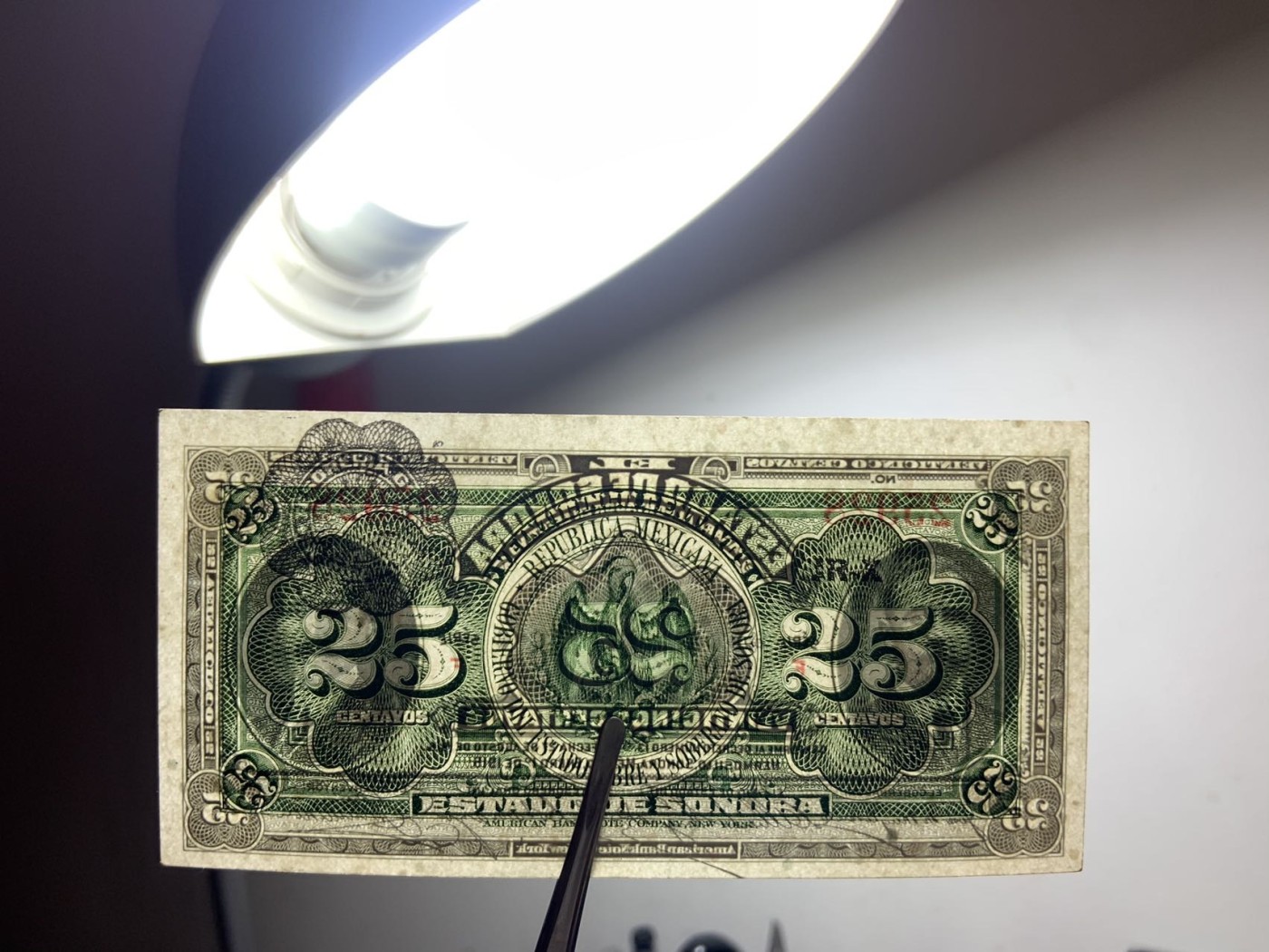收藏联盟Quantum Auction 第275期拍卖  墨西哥1915年25分 品相UNC 美钞代印 F序列短号版